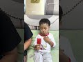 给儿子做个西瓜雪糕，还得是爸爸厉害！ #cute baby#baby#萌娃#搞笑日常 #人类幼崽#小米宝