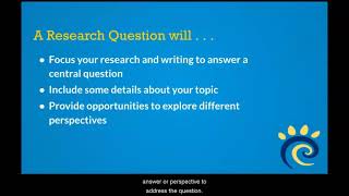 Research Minute: Framing a Research Question