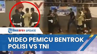 Rekaman Amatir Detik-detik Pemicu Bentrok Hebat Polisi vs TNI di Gor Oepoi, Bermula Pria Hitam