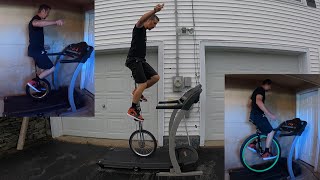 20", 24", 29", 32", 36" and 5 foot Unicycle on a Treadmill