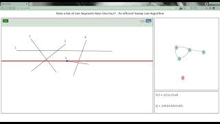 Simulation of Bentley Ottmann Sweep Line Algorithm for Line Segment Intersection