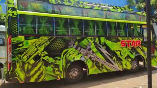 Eicher bs6 New model coach van bodybuilding minibus glass top pu art paint Tata mazda Mahindra