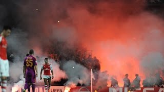 Emirates Stadium on Fire  Galatasaray Fans Reaction  Champions League 01 10 2014