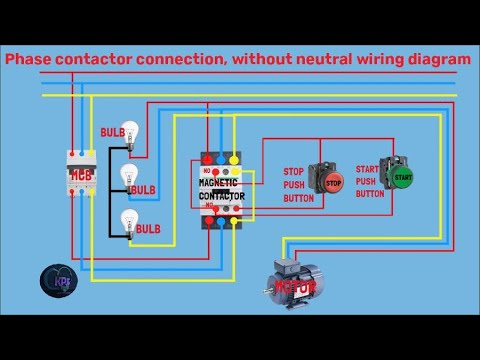 3 Phase Contactor Connection, Without Neutral Wiring Diagram// Video ...