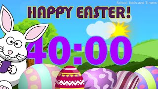 40 Minute 🐰 Happy Easter 🐇 Countdown Timer - Bunny and Eggs 🥚🐇