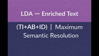 LDA — Enriched Text (TI+AB+ID) | Maximum Semantic Resolution