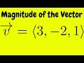 Magnitude of the Vector v = (3, -2, 1)