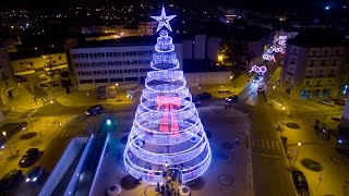 One of the largest Christmas tree 🎄 aerial view at night - 4K Ultra HD