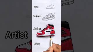 how to draw realistic nike jordan shoes 😲😱#shorts #viral #trending