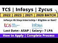 Infosys In Step Internship | TCS | Zycus Off Campus Hiring 2022 | 2023 | 2021-20 BATCH | Must Apply