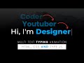 Multi Text Typing Animation using Html CSS And Type.JS | WebKitCoding