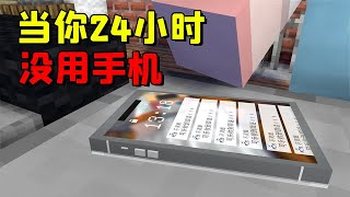 Minecraft：當你24小時沒用手機會發生什麼？ 【大小姐可樂】