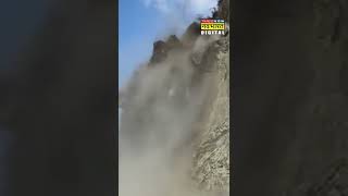 A mountain collapsed near Gurna temple on Ghat-Pithoragarh NH in Uttarakhand.