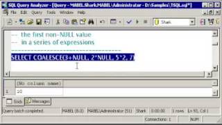 SQL SERVER Tutorial - T-SQL: Built-in Functions - Working with NULLS - COALESCE - ISNUMERIC