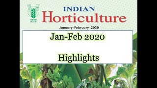 Indian Horticulture magazine # Jan- Feb # 2020