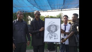 A live art performance paid a heartfelt tribute the funeral.