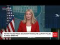 karoline leavitt directly calls out karine jean pierre during white house press briefing