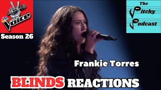 Frankie Torres Blind Auditions Reaction from Season 26 of NBC's The Voice