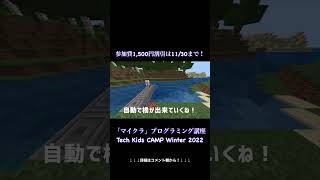 マインクラフトプログラミングワークショップ参加者募集中！Tech Kids CAMP Winter 2022