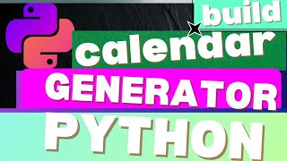 Build Calendar Generator in Python|Python Beginner Project tutorial #pythonforbeginners #python