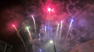 🇵🇱 Warszawa 2024, Polska. Happy New Year 2024, Fireworks. Szczęśliwego Nowego Roku 2024. [4K]