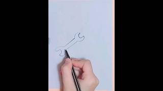 How to draw a wrench 🔧 step by step كيفية رسم مفتاح ربط خطوة بخطوة