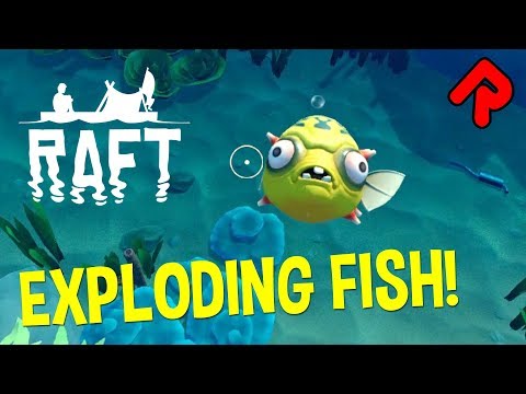 NEW EXPLODING FISH & COMPLEX RECIPES! RAFT Large Island Update gameplay #2 (Early Access PC game)