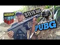 Review Airsoft Steyr Aug. Bentuknya kaya di PUBG.