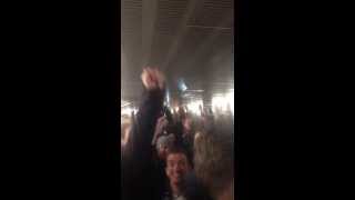 Spurs fans at Kings Cross station on the way to the emirates. Yidio Yidio! FA Cup 2014