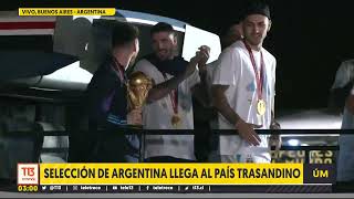 Selección de Argentina llegó con la Copa del Mundo a Buenos Aires