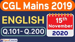 SSC CGL Mains Paper Solution | 15 Nov 2020 CGL Mains English Solution