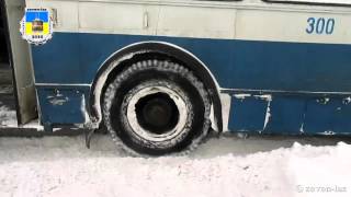 Черкаський тролейбус- Сніговий полон 08.01.2016 / Cherkasy trolleybus- Snowdrift 01/08/2016