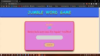 Project 2:Jumble Word Game using JavaScript & CSS