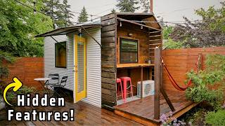 Couple Built Ultra Efficient Tiny House | Transforming Hidden Features!