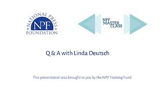 NPF Master Class: Linda Deutsch, Ace Legal Reporter