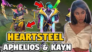 Heartsteel Kayn (LEGENDARY) & Heartsteel Aphelios Skin Spotlight Reaction // League of Legends