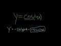 derivative of y = cos 4x