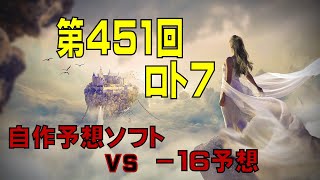 けんちゃんの『自作予想ソフト vs マイナス１６予想』４５１回　ロト7(2021年12月24日抽選分)