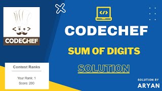 Sum of Digits | Codechef Solution | #coding #competitiveprogramming