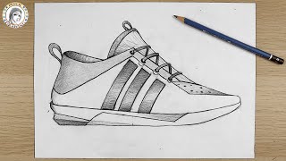 رسم حذاء رياضي | للمبتدئين | easy how to draw | a sneaker easy | for beginners