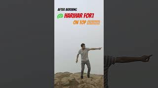 At Harihar fort Top conquering the fear of death height #jawan #chaliya #viral  #travel #shortvideo