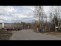 freight train pulled dr14 passed kyyrÖnkoski km. 0332 0812 level crossing in imatra finland