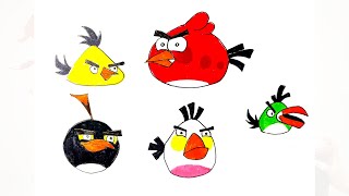 تعليم الرسم | كيف ترسم انجري بيرد Angry birds بطريقه سهله للمبتدئين | how to draw angry birds