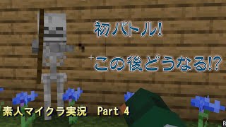 【マインクラフト】家の前の整地を開始！　スケルトンに遭遇！！　素人マイクラ実況Part 4