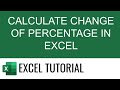 Calculate Change of Percentage in Excel