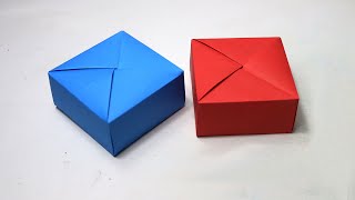 Origami Box with One Sheet of Paper - DIY Paper Box folding - Origami Gift Box