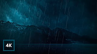 HEAVY RAIN & Wind in Mountains | Sleep Fast to Heavy Rain No Thunder over a Lake