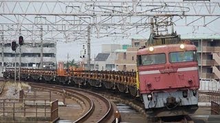 JR西日本　工臨　 臨時貨物列車 ロンチキ EF81  45号機　大津京駅通過 20100710