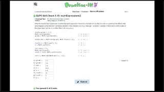 Java Practice It || 3.15 mathExpressions2 || math.