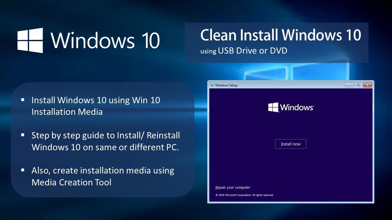 Clean Install/ Reinstall Windows 10 - All Steps Included - Using A USB ...